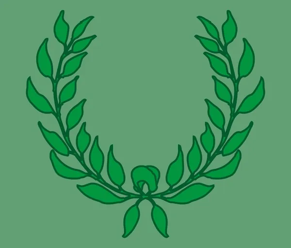 Green background wreath leaf vector art — Stock Vector