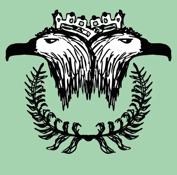 Mano dibujo águila cabeza vector arte — Vector de stock