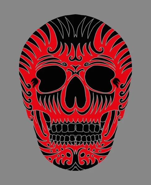 Tatuaje tribal mexicano cráneo vector arte — Vector de stock