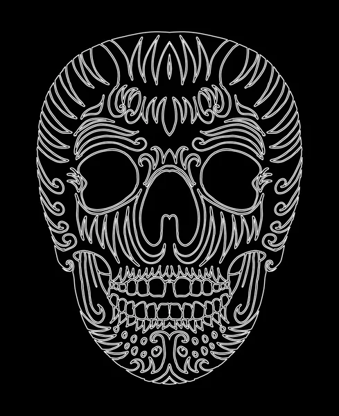 Tatuaggio tribale messicano teschio vettoriale arte — Vettoriale Stock