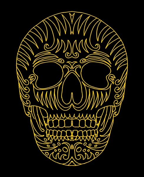 Tatuaje tribal mexicano cráneo vector arte — Vector de stock