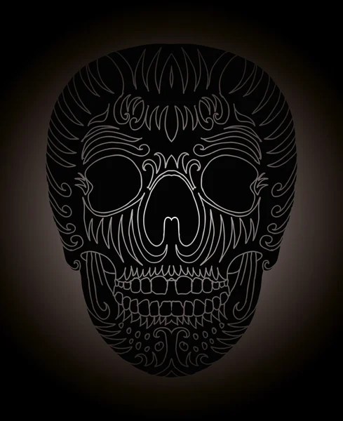 Tattoo tribal mexican skull vector art — Stock Vector