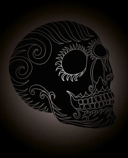 Tetování kmenové mexické lebka vektor umění — Stockový vektor