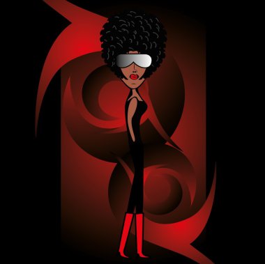Afro disco girls vector art clipart