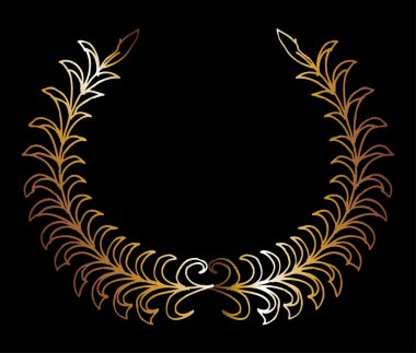 Altın çelenk el çizimi vektör sanatı