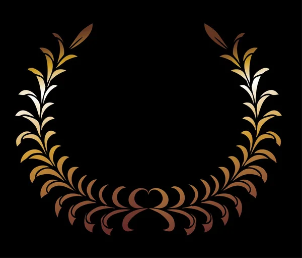 Gold wreath hand drawn vector art — Stock Vector