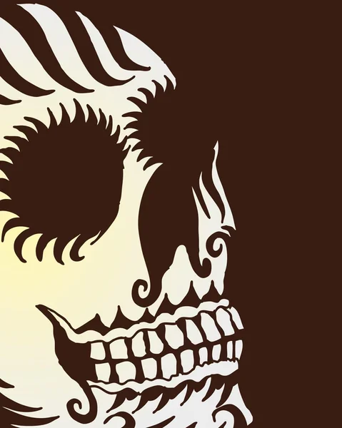 タトゥー部族メキシコの頭蓋骨ベクトルアート — ストックベクタ