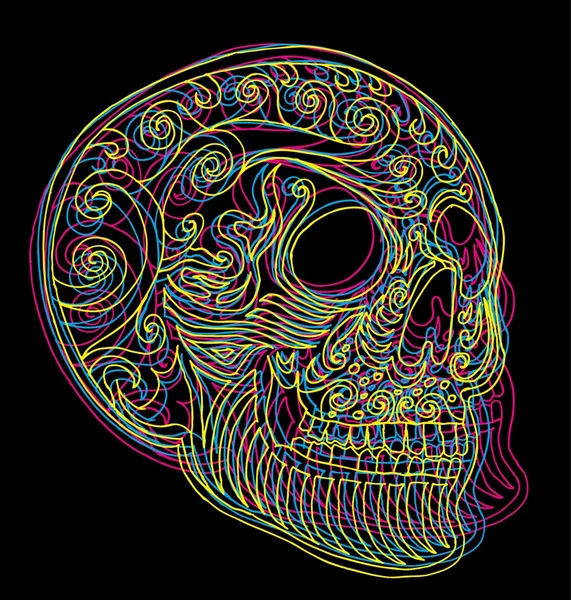 Tatuaż plemienny meksykański czaszka wektor sztuka — Wektor stockowy