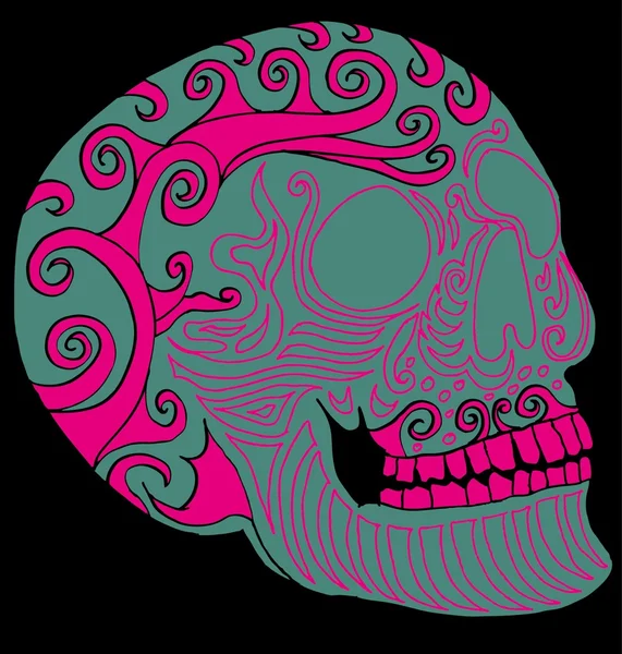 Tattoo tribal mexican skull vector art — Stock Vector