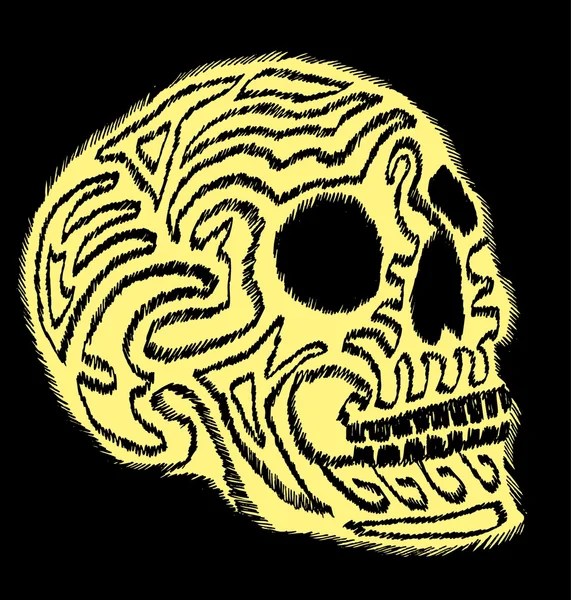 Tatuaje tribal mexicano cráneo vector arte — Vector de stock
