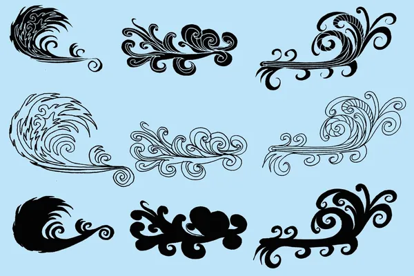 Tattoo tribal wave vector art — Stock Vector