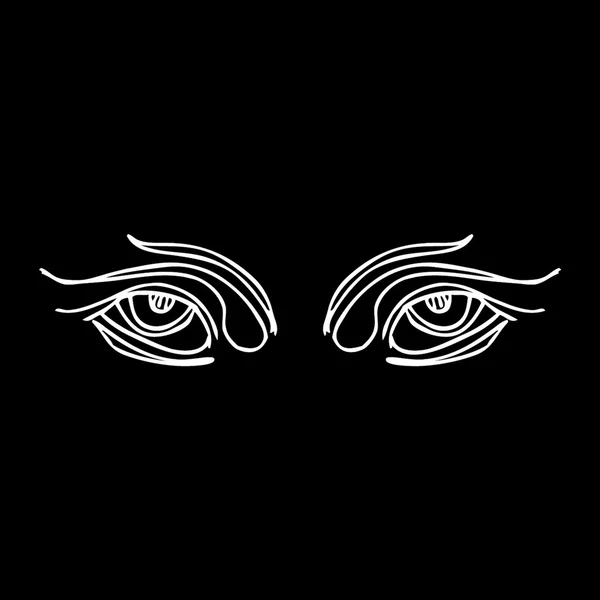 Línea tribal ojos vector arte — Vector de stock