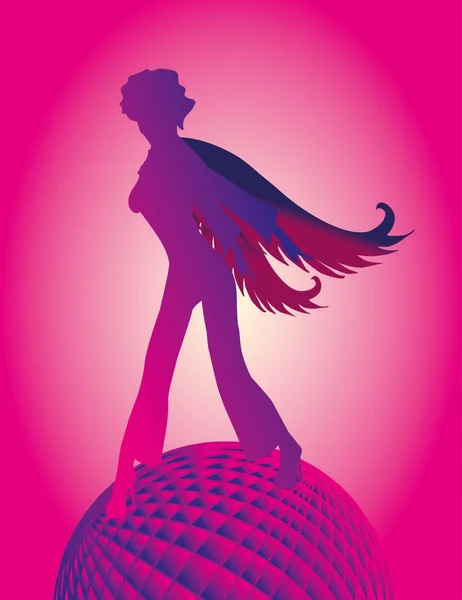 Disco ange filles vecteur art — Image vectorielle