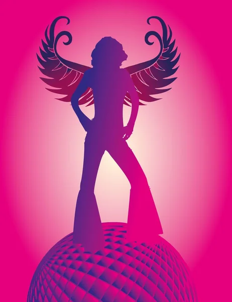 Disco angel girls vector art — Stock Vector