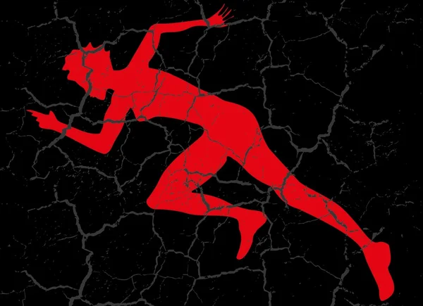 Red Runner Grunge Hintergrundvektorkunst — Stockvektor
