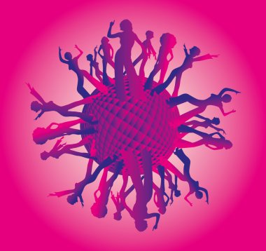 disko meleği kızlar vektör sanatı