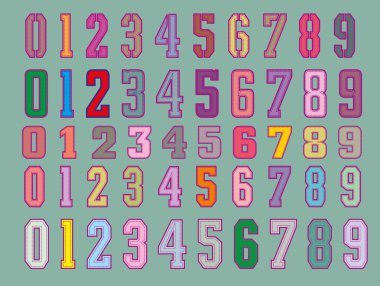 numara nakış rozet vektör sanatı