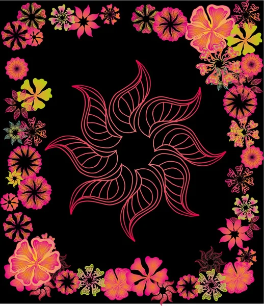 Printemps hibiscus fleur vecteur art — Image vectorielle
