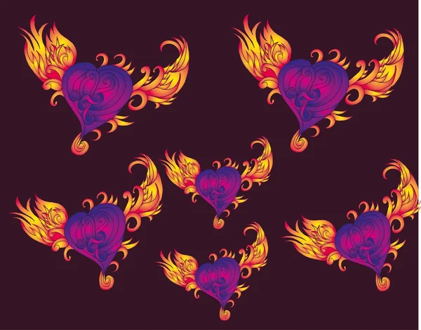 Tatuaggio tribale mano disegno cuore arte vettoriale — Vettoriale Stock