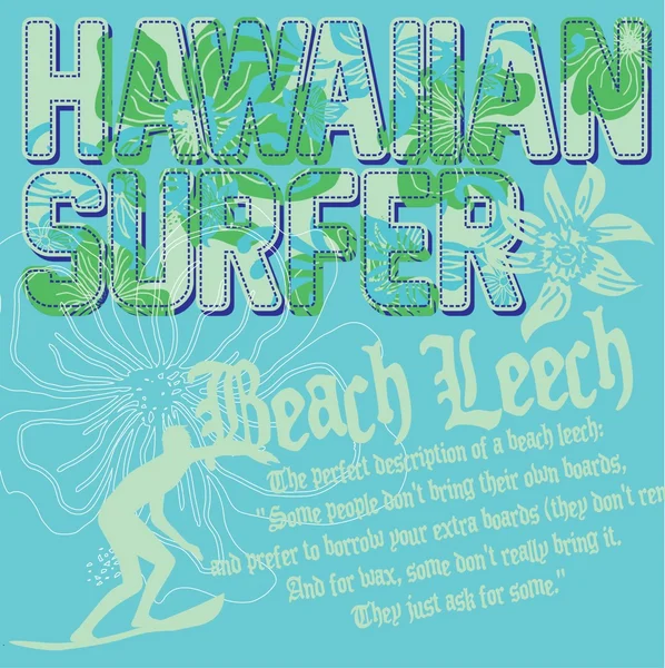 Pacific surfer vector grafisch ontwerp — Stockvector