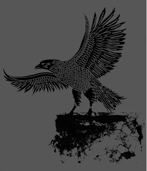 Grunge background tribal tattoo eagle vector art — Stock Vector