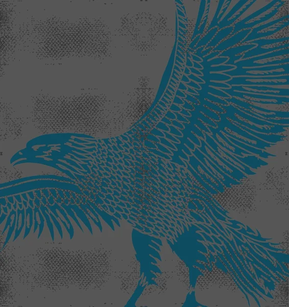 Grunge background tribal tattoo eagle vector art — Stock Vector