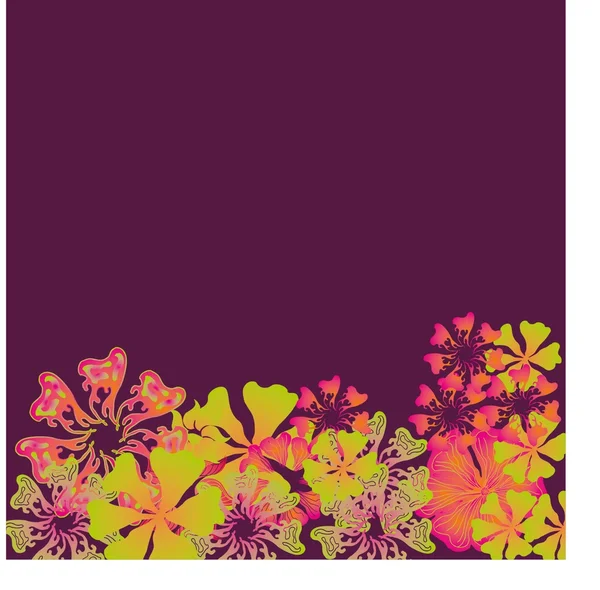 Primavera hibisco flor vector arte — Vector de stock