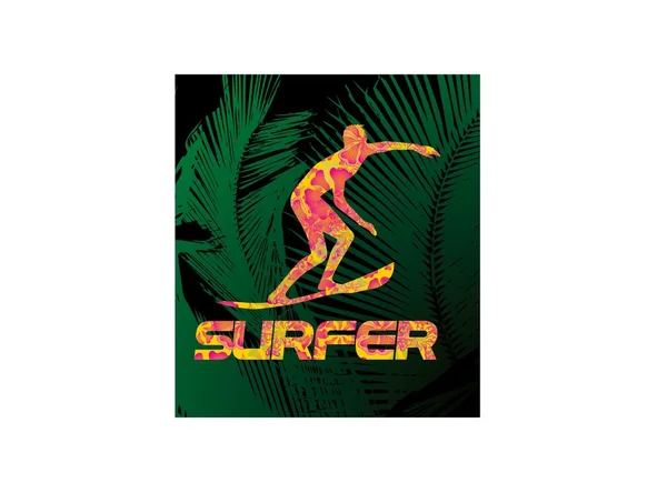 Diseño gráfico vectorial surfista Pacífico — Archivo Imágenes Vectoriales