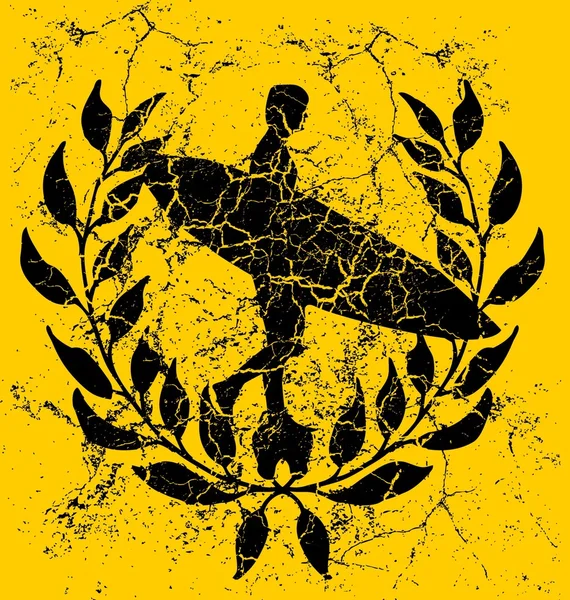 sarı arkaplan çelengi ve sörfçü vektör sanatı