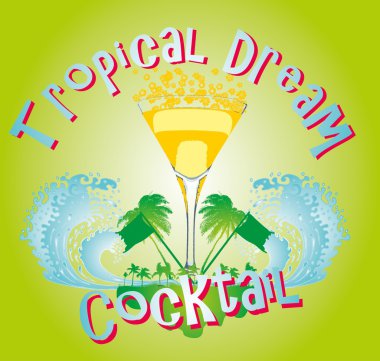 Pasifik Okyanusu Palmiye Sahili Vektör Sanatı