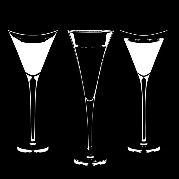 Mix kleur cocktail glas vector kunst — Stockvector