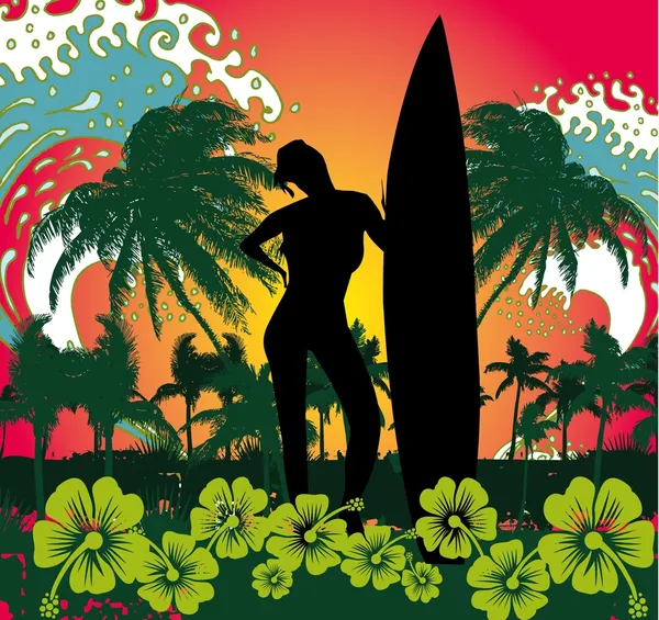 Pacific surfer vector graphic design — Stock Vector