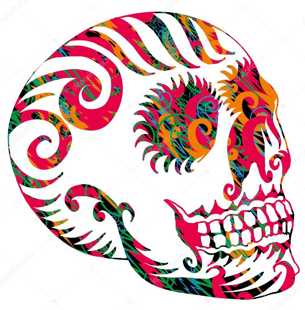 Tattoo tribal mexican skull vector art