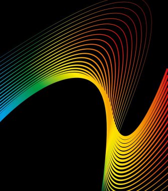 siyah arkaplan karışık renk çizgisi vektör sanatı