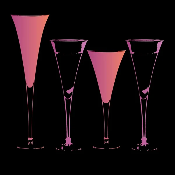 Mix kleur cocktail glas vector kunst — Stockvector