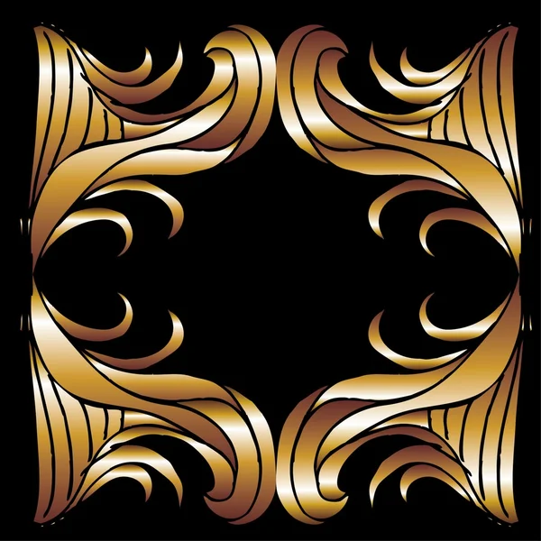 Tribal design gold frame vector art — Stock Vector