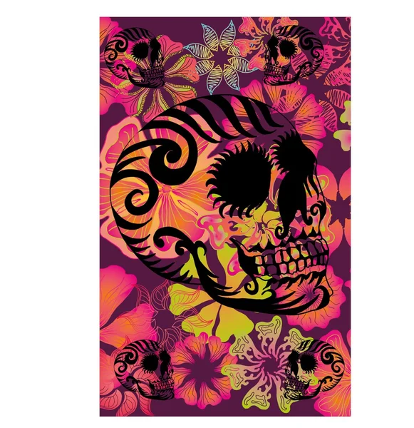 dövme kabilesi Meksika kafatası vektör sanatı