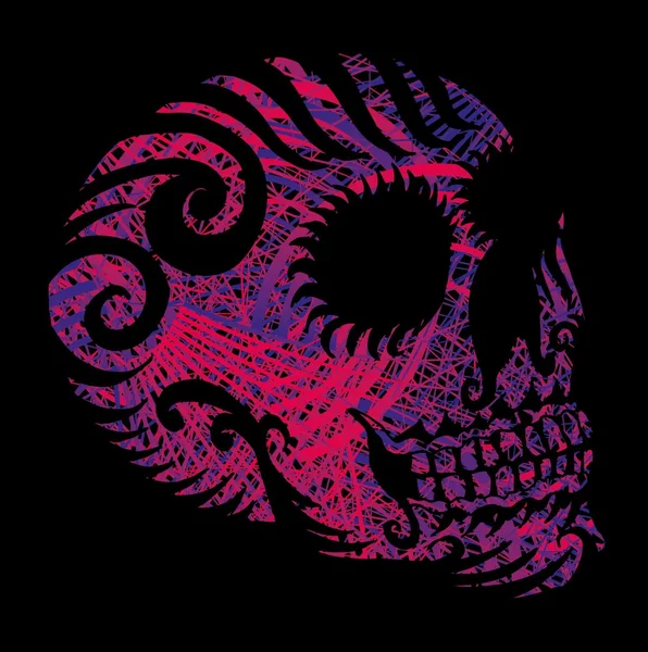 Tattoo tribal mexican skull vector art — Stock Vector