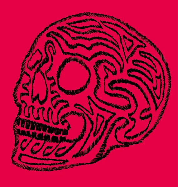 Tattoo tribal mexican skull vector art — Stock Vector