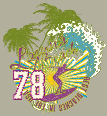 Pasifik sörfçü vektör grafik tasarım