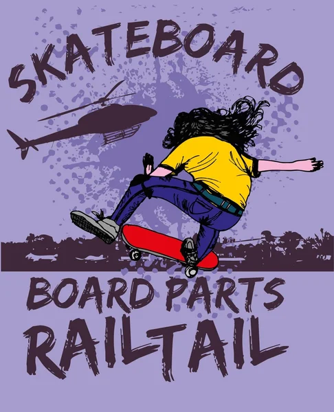 Stedelijke skate spirit vector kunst — Stockvector