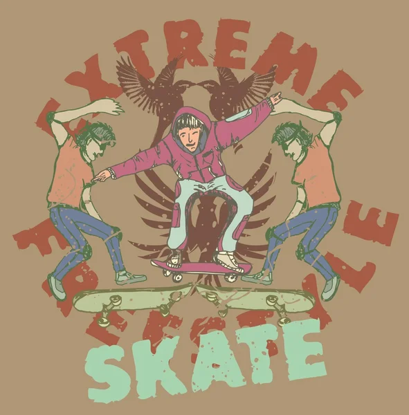 Urban Skate Spirit Vektor Kunst — Stockvektor