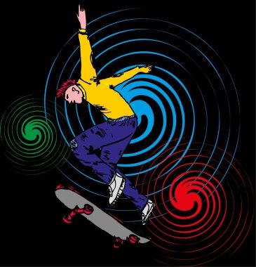 şehir pateni ruhsal vektör sanatı