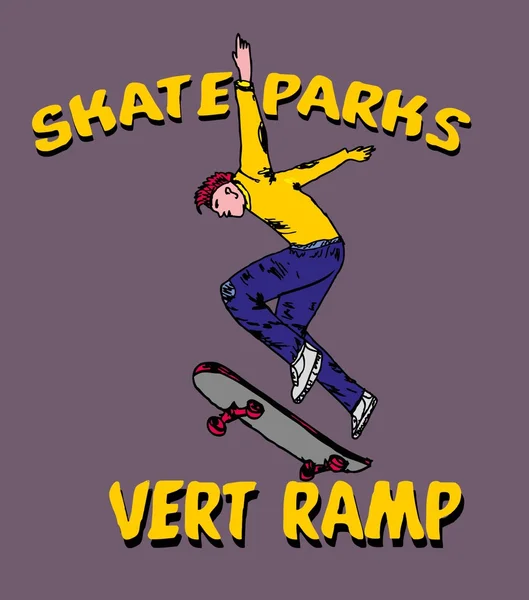 Urban Skate Spirit Vektor Kunst — Stockvektor