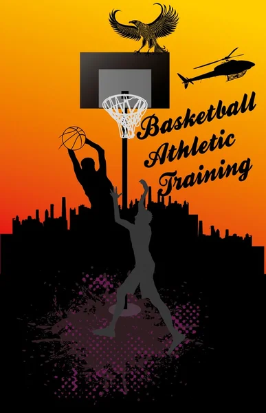 Colegiul de baschet sport vector art — Vector de stoc