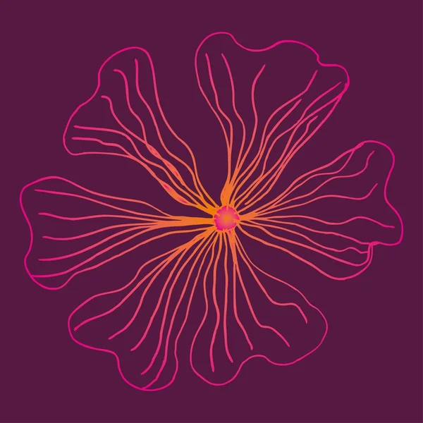 Primavera hibisco flor vector arte — Vector de stock