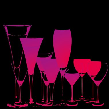 Renkli kokteyl cam vektör sanatı