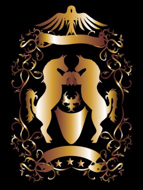 Altın Kartal kalkanı vektör sanat