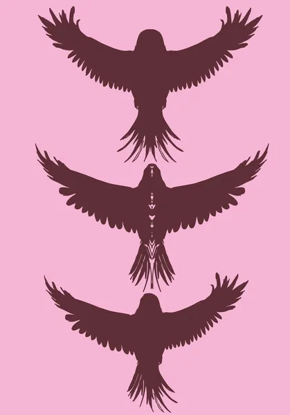 Tatoeage tribal vogels vector kunst — Stockvector