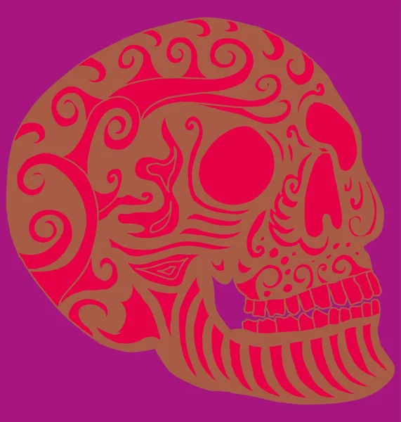 纹身部落墨西哥骷髅病媒艺术 — 图库矢量图片
